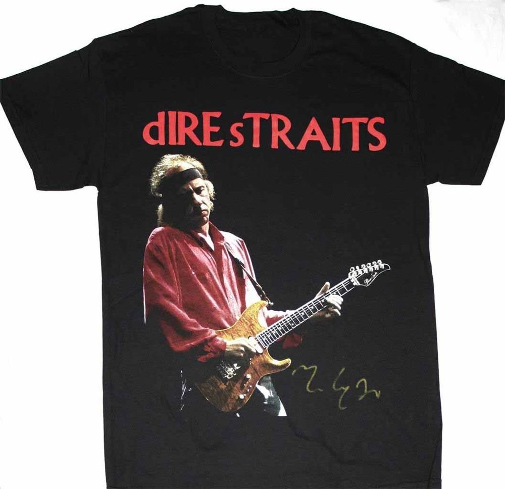 Vintage MARK KNOPFLER DIRE STRAITS Black ALl Size Unisex SHirt Unisex T-Shirt L