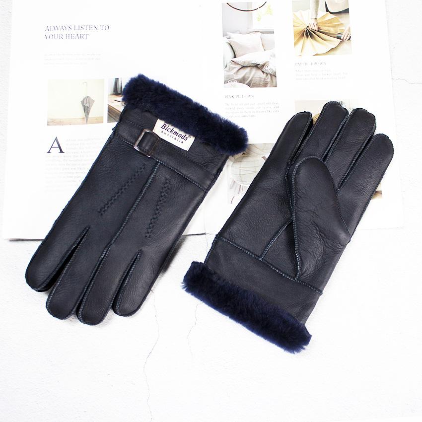 Lammfellhandschuhe Herren Dick Winter Warm Große Größe Outdoor Winddicht Kalt Handgenäht Genäht Leder Fingerhandschuhe
