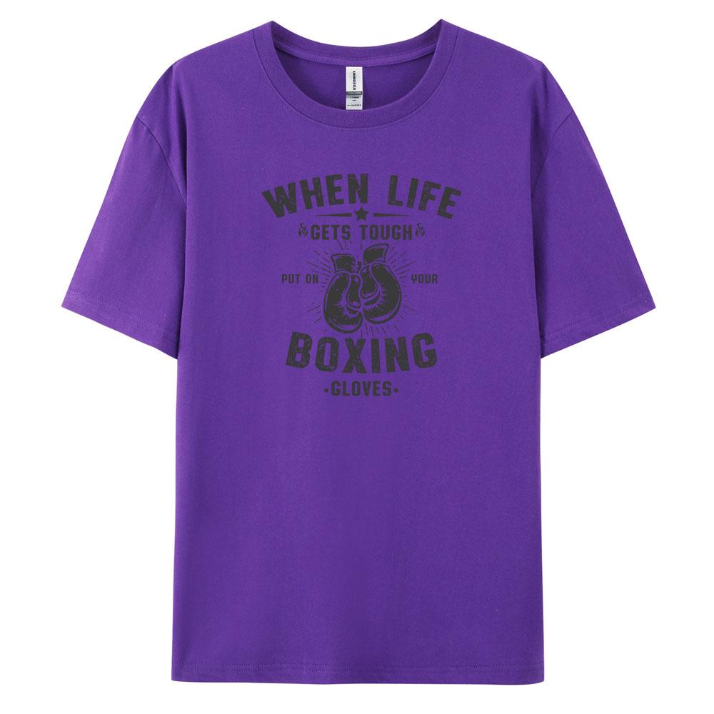 Boxing Comfortable Mens Loose Fit Tshirt with Stylish Prints Vintage and Short Sleeved