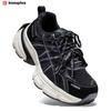 BAASPLOA Damen-Sportschuhe mit dicker Sohle, Laufschuhe aus Mesh, Freizeitschuhe, Wanderschuhe, Studentenschuhe, flache Schuhe, Tennisschuhe, atmungsaktiv