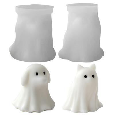 Halloween Geisterkerzenform 3D Geister Hund/Katze Figur Silikonform Kerzenherstellung Harz Aromatherapie Gips Silikonhandwerk