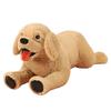 Peluche Cane Labrador Marrone Bambola Imbottita Morbida Lingua Fuori Cucciolo Sorridente Cuscino Compagno per Dormire Regalo