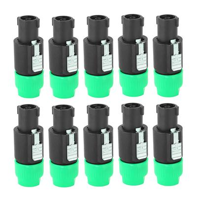 10 STÜCKE C NL4FC Audio Lautsprecherstecker Wasserdicht 4-Pin Speakon Stecker Kabelstecker(Grün )