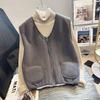 Padded Vest Women Winter Thickened Bottoming Undershirt  Solid Color Warm Sleeveless Vest