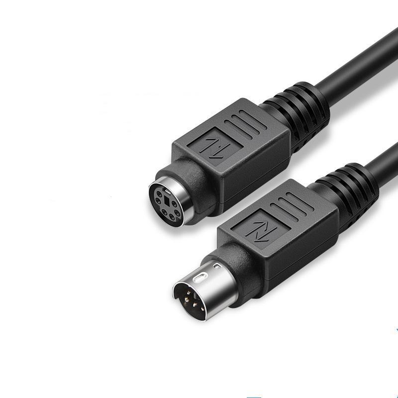 0.5m/1m/2m/5m Pure Copper Mouse Keyboard Extension Cable Head Round Male To Male To Female 6 Pin MD6 Pin Extender
