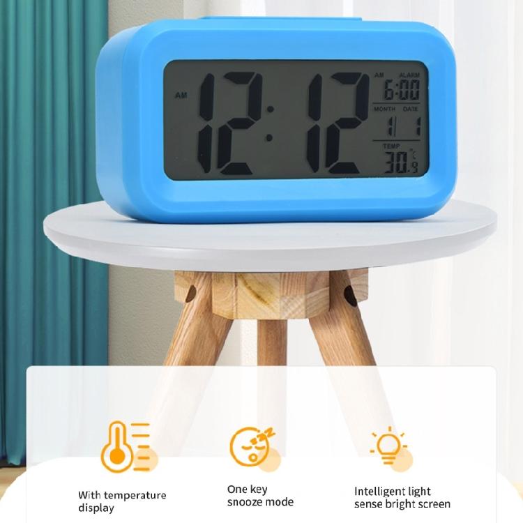 Plastic Digital Clock Temperature Calendar Display 1 Alarm Group Auto Nightlight Snoozes Function Household Essential