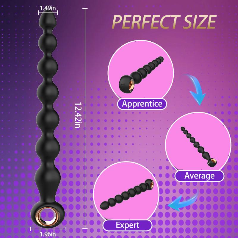7 Beads Ribbed Silicone Anal Butt Plug Vibrator 10 Vibration Dildo Male Prostate Massager Adult Sex Toys for Men Women Couple Insert Masturbator 2026