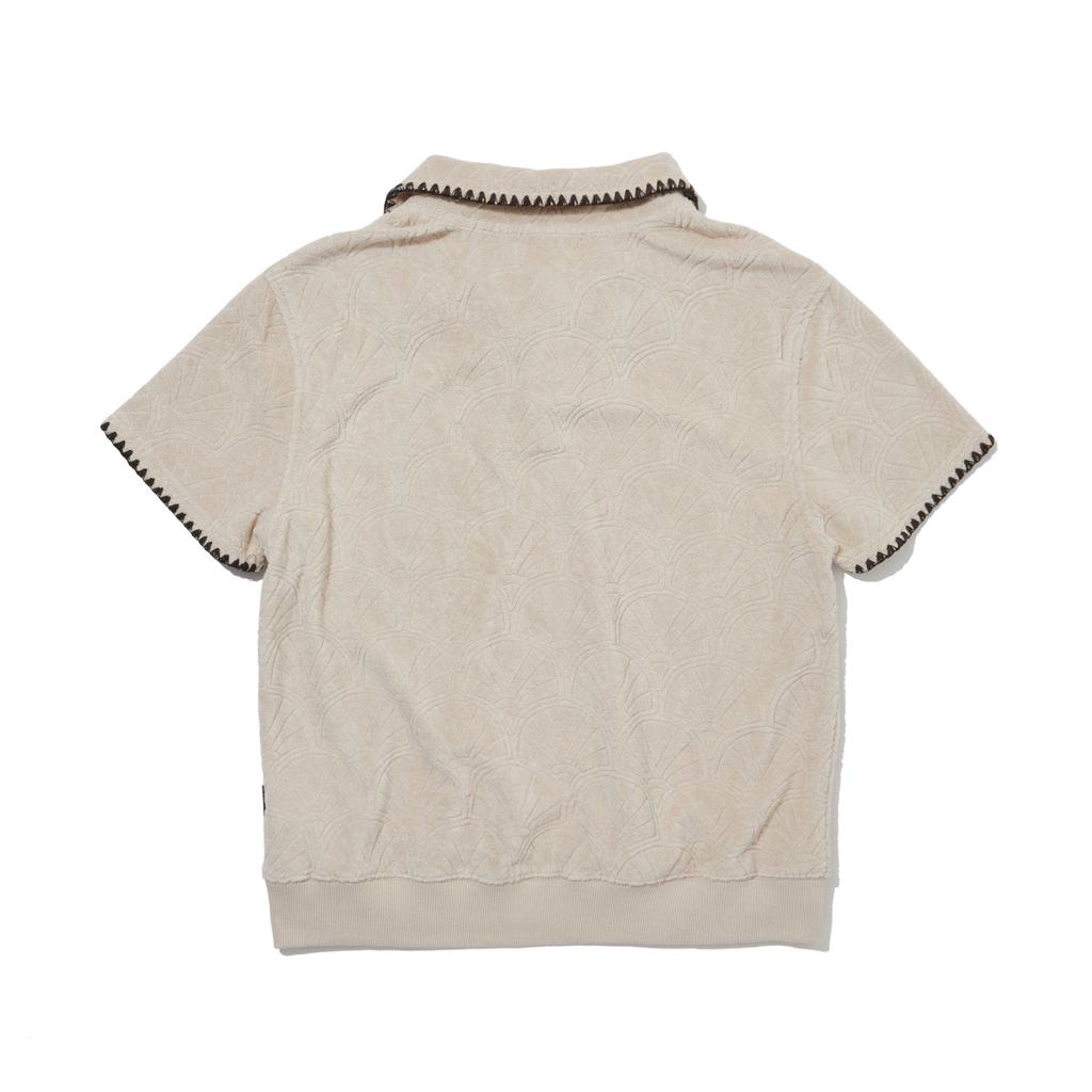PENFIELD Resort Shell Pattern Terry Half Pullover Beige_Fr2Kt202