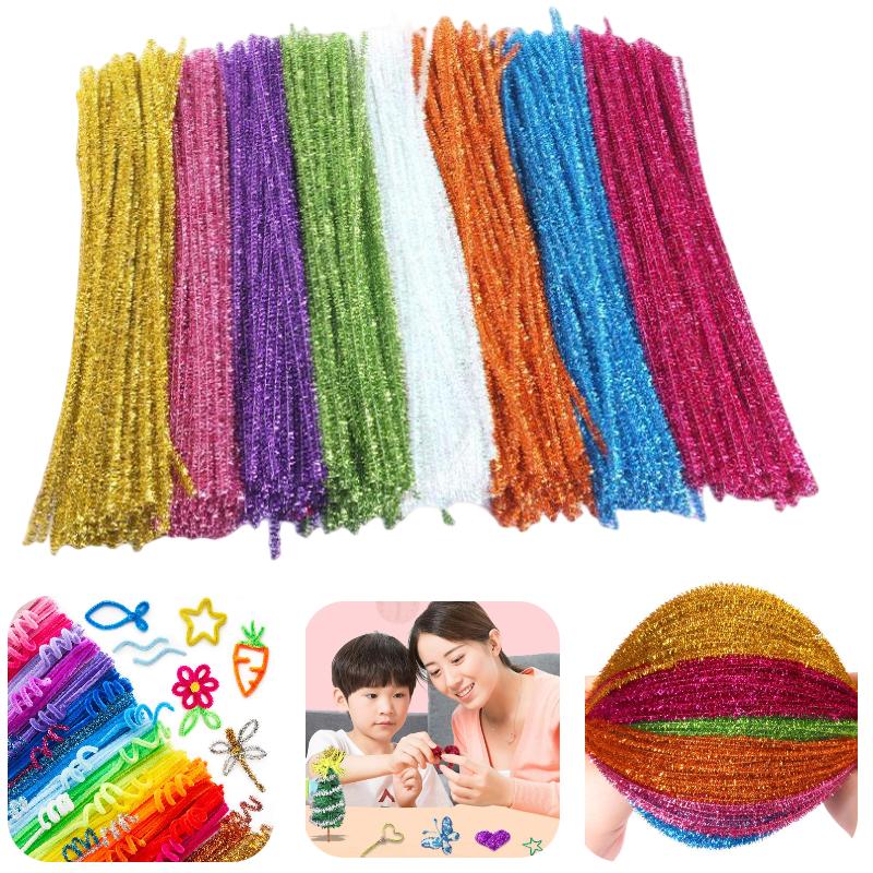 100pcs Chenille Colorful Stems Diy Craft Material Kit Kids Skill Development Toy