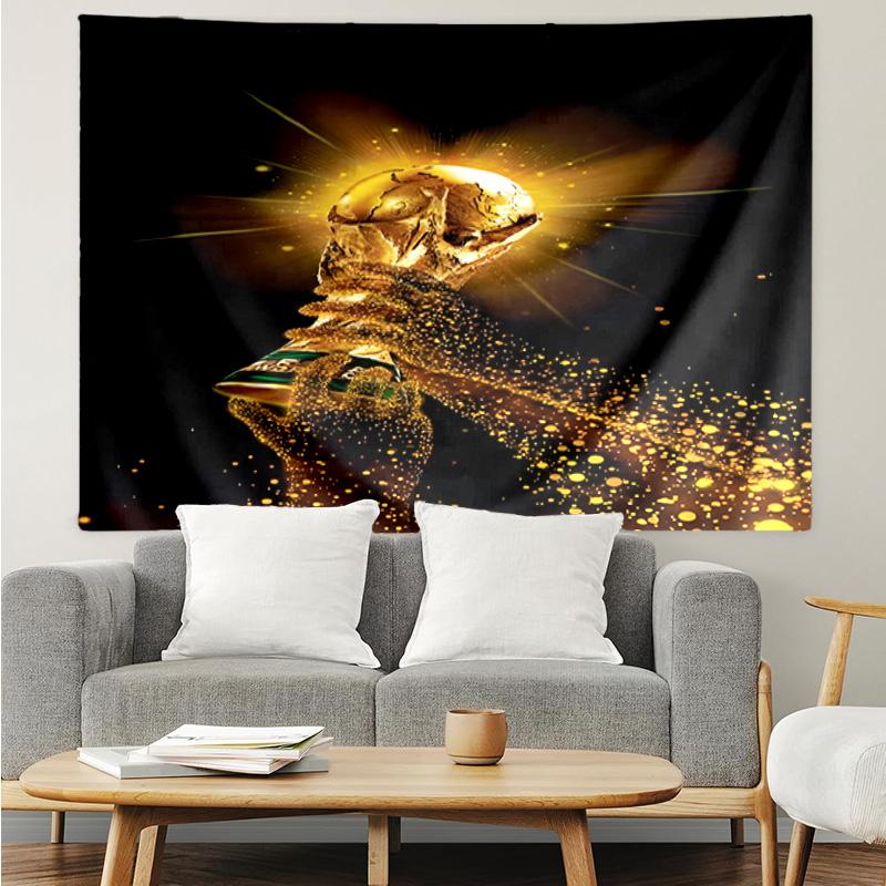 World Cup Trophy Design Printed Printed Tapestry, for Bedroom,Livingroom, Dormitory, Large Wall Decor, Fabric Decor Fan Birthday Gifts