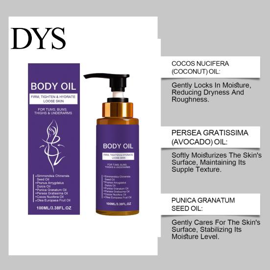 Nourishing Massage Oil for Skin Body Firming Oil, Hydrating Dry Skin, 100ml Lightweight Non Greasy Moisturizer, Care Treatment Fine Lines And