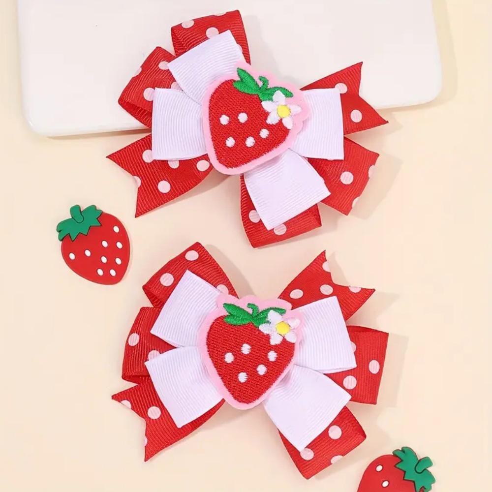 Strawberry Embroidered Princess Hair Clip - Sweet Girl s Bestseller Hair Accessory
