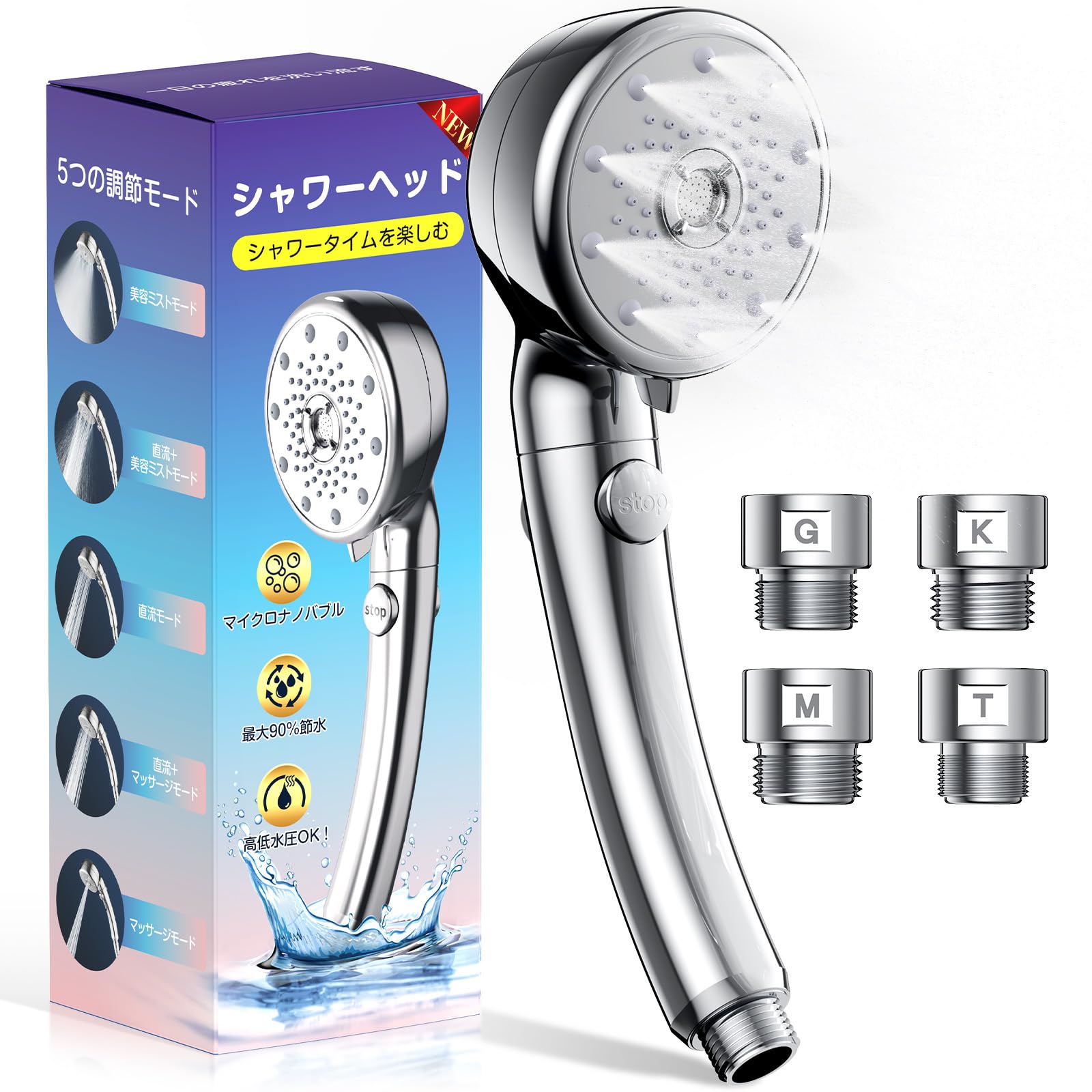 

bubble shower head water bubble shower head High water pressure 5 modes Pore dirt removal Mist shower head Water stop at handle water flow Cleansing