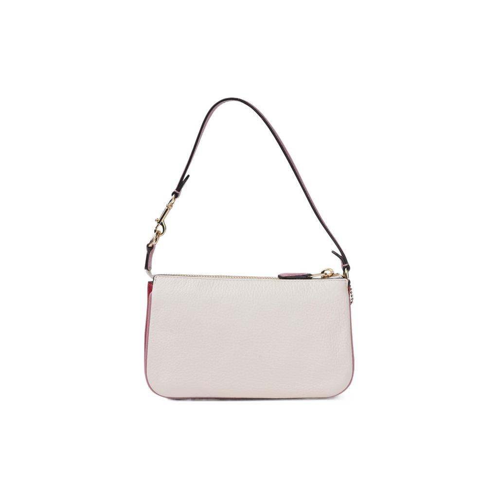 Coach Nolita 19 Color Block Zipper Pebble Leather Mahjong Bag Women Handbag White C8876-IMFFL
