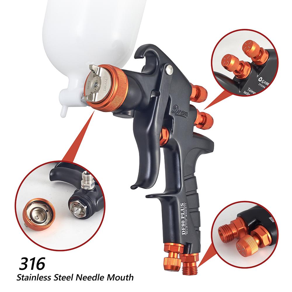 1.0mm 1.3mm 1.5mm 1.8mm Yüksek Atomizasyon Otomotiv Mobilya Son Kat UV Vernik Özel Endüstriyel Yüksek Basınçlı Püskürtme Tabancası