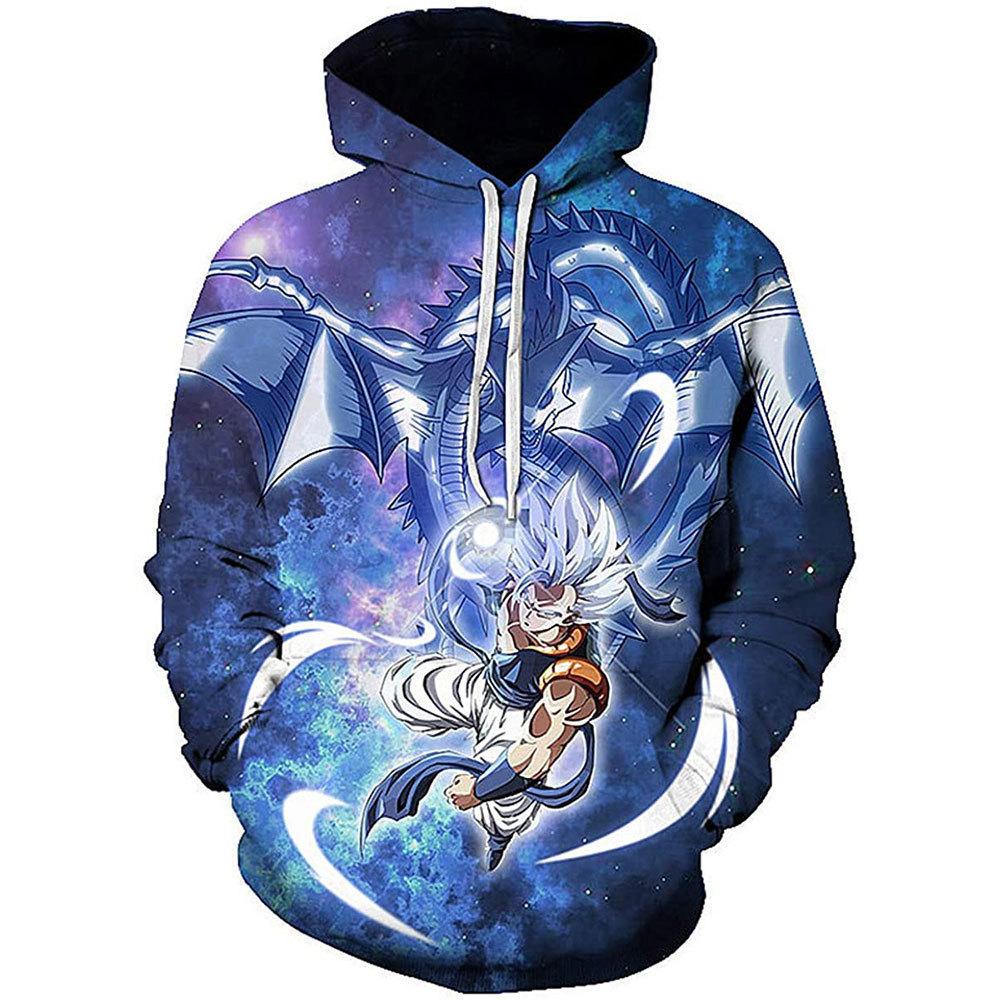Spring And Autumn Casual Animation Sweater Dragon Ball 3D Digital Printing Hooded Pullover Sweater