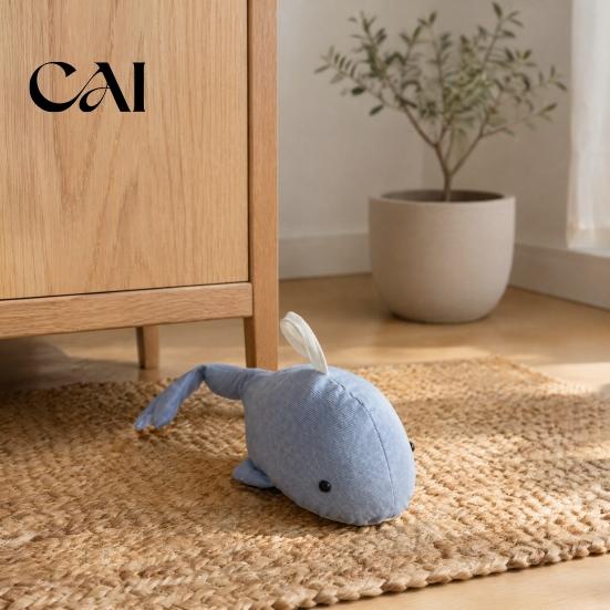 Weighted Door Holder Sand Filling Whale Doorstop, Plush Sea Animal Decorative Stopper, Heavy Duty Fabric Stopper for Home Bedroom
