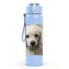 1PC Puppy With Soft Cushion 750ml Color Plastic Sports Water Bottle Leakproof Flip Straw Lid Suitable for Sports Office Home Use