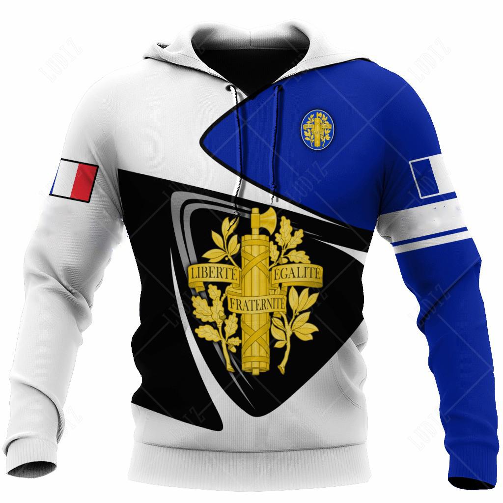 France Hoodies Men's Hoodie 3D Print France Flag Tops Autumn Long Sleeve Streetwear Designer Hooded Hoodie For Men Clothing