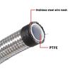 AN4 AN6 AN8 AN10 AN12 Fuel Line Hose,Nylon Braided Fuel Line Hose with Stainless Steel Mesh Reinforce Black