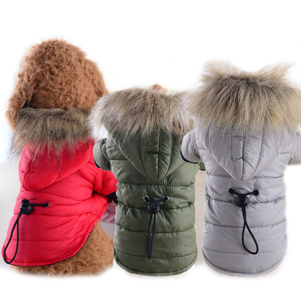Winter Dog Clothes Lightweight Dog Coat Cotton Jacket for Small Dogs Outdoor Pet Cat Puppy Clothing with Hooded in Cold Weather
