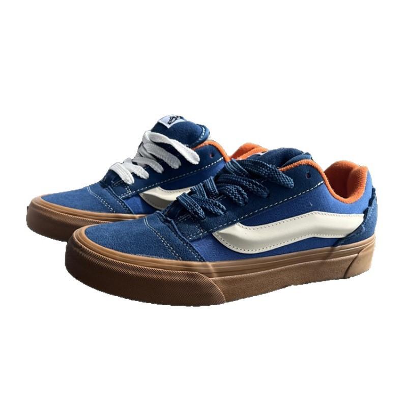 Nieuwe knu skool borduurwerk gezamenlijke naam kleine blauwe oranje koffie zool dik brood schoenen retro casual board schoenen