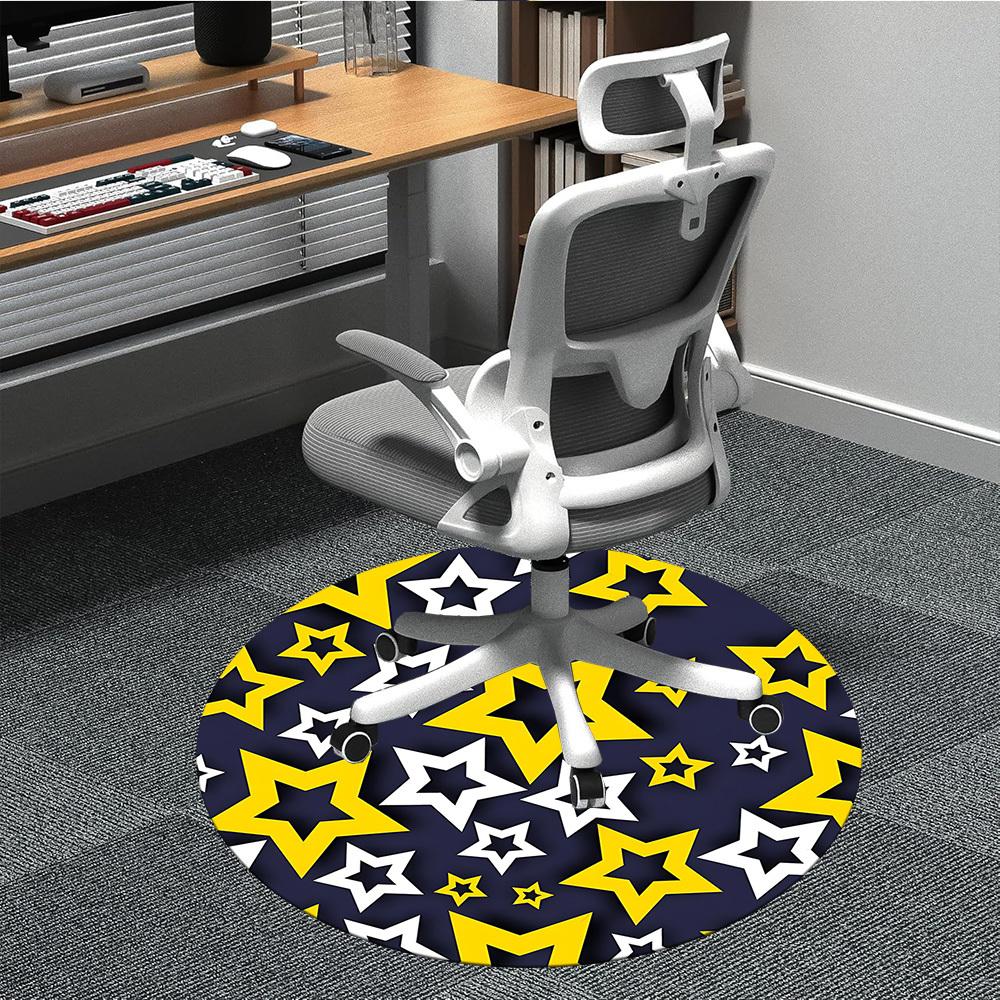 1pc Stars Night Office Round Area Rug, Indoor Mat Suitable For Office, Under Office Chairs Bedroom Living Room Home Decor, Room Deco