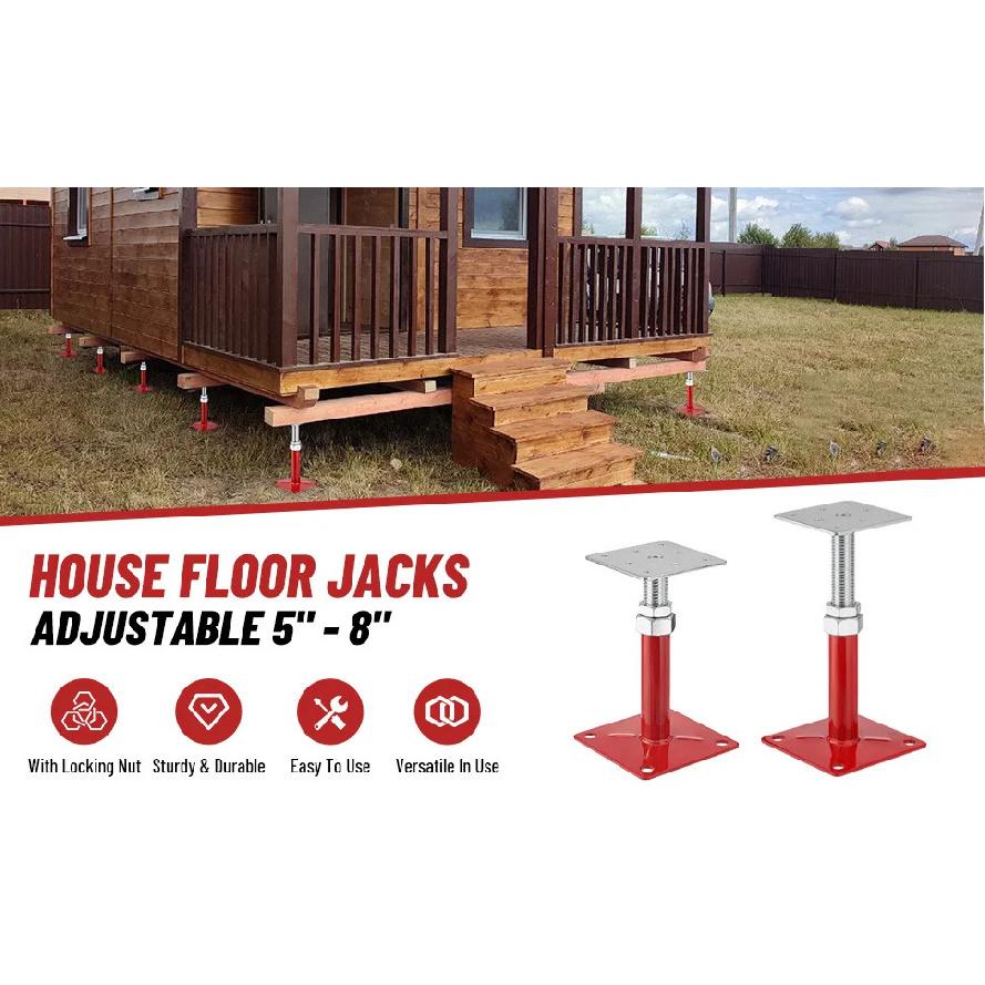 5-8" Adjustable Screw Jacks Post 2/4/8PCS,5000LBS Load Capacity House Floor Foundation Jacks for Basement Floor Leveling