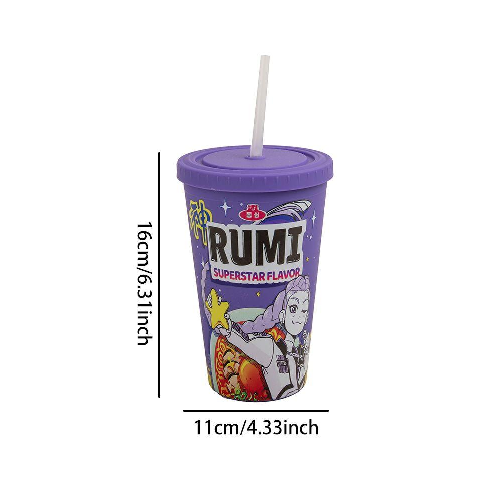 1PC Kpop Demon Hunters Officially Licensed PVC Straw Cup Large Capacity Stylish Leak-Proof Drinkware Birthday Chrismas Durable Gift