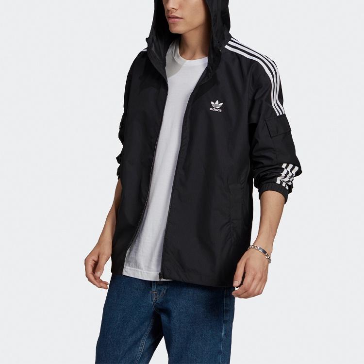 adidas originals 3-stripes Wb Fz Hoodie Jacket For Men Black Men's GN3475