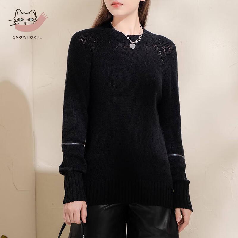 

Женский свитер с высоким воротником из шерсти и кашемира свободного кроя от Sinofude M165/88A