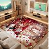 Christmas Theme Soft Crystal Velvet Rug Custom Name & Text Print Non Slip Floor Rug for Bedroom Living Room