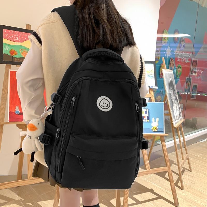 New schoolbag female ins Mori campus large-capacity couple backpack high school student Korean version of simple backpack tide