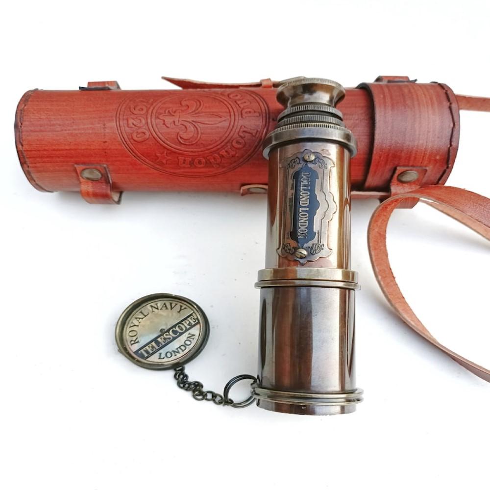 Télescope en laiton fait main avec étui en cuir – 40,64 cm Design antique