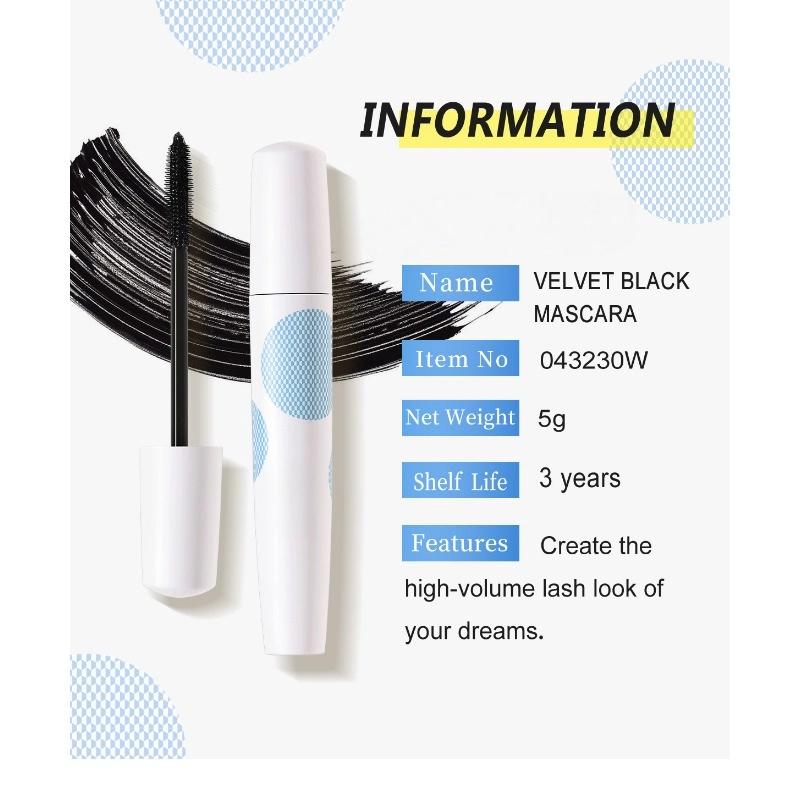 Velvet Black Thick Mascara Waterproof Non-blooming Non-makeup-free Long Curling Durable Styling Base Cream