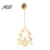 No Drill Glass Wall Decor LED Christmas Star Window Light, Tree Letter Suction Cup Hanging Lamp Versatile Party Venue Decorations for
