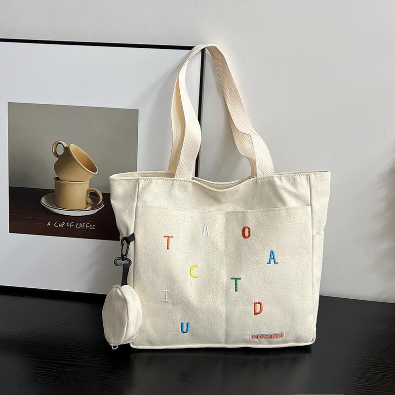 

Новая холщовая сумка-тоут, повседневная, литературная, универсальная, студенческая, компьютерная, большая вместимость, сумка через плечо, портативная, подмышечная, женская one size fits all