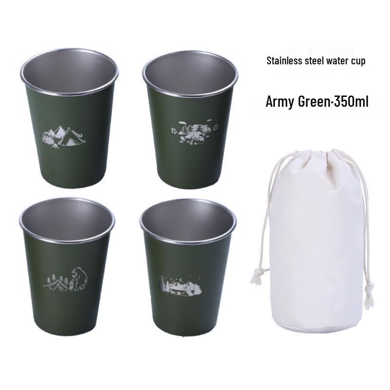 Stainless Steel 350ml Outdoor Mug for Water, Milk, Baijiu, Coffee, Cold Drinks, Camping, or Beer.