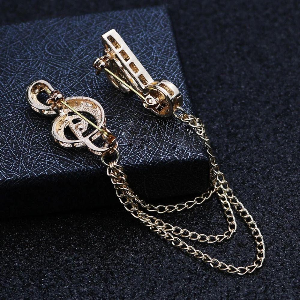 Pin Zinc Zinc Alloy Clothes Accessories Sweater Coat Collar Pin Korean Style Badge Musical Note Brooch