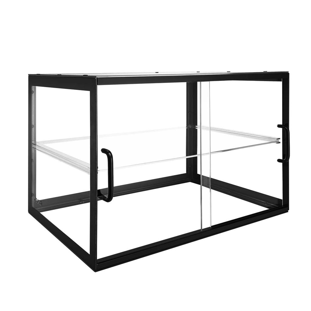 Bakery Display Case, 2-Tier Commercial Countertop Pastry Display Case, Clear Acrylic Bread Box for Kitchen, Party Cake Cabinet with Sliding Door for
