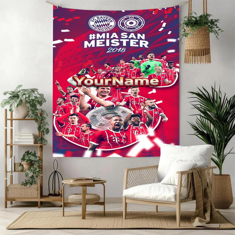 Bayern Munich Custom Your Name Wall Decor Tapestry Art For Pet Memorial Birthdaywedding Party Backdrop Family Gift