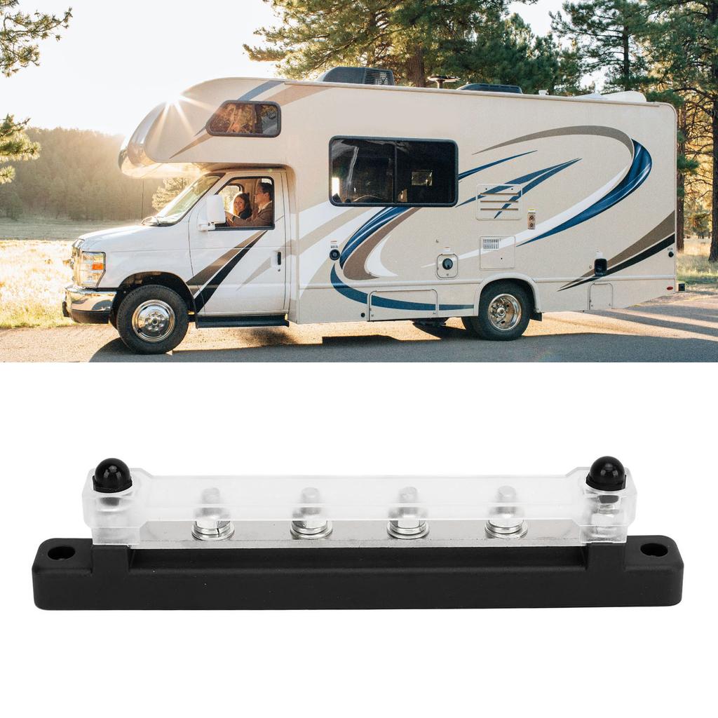 6 Post Power Distribution Terminal Block with Dust Cover M6 Studs 12V to 48V 150A for Cars Boats RVs