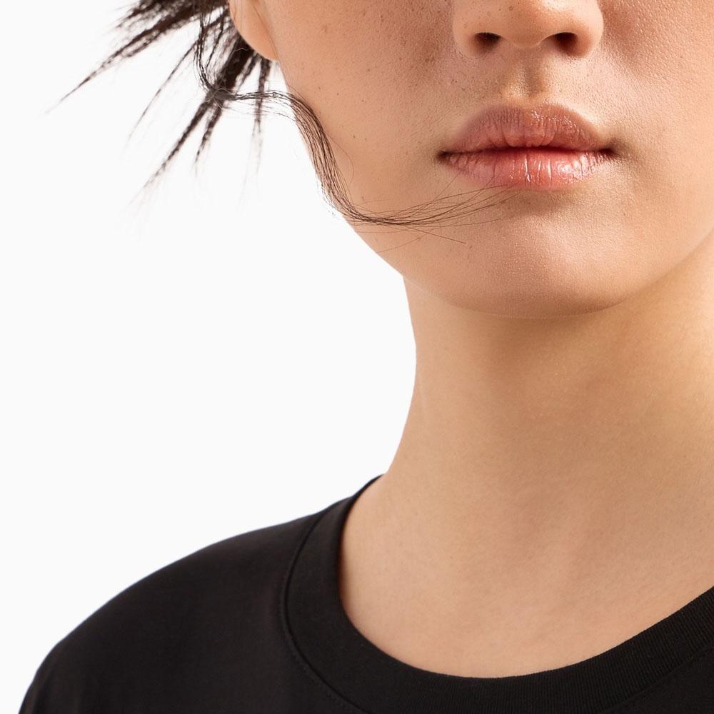 Armani Exchange Letter Dragon Embroidery Round Neck Long Sleeve T-Shirt Women T-Shirt Black 3DYT41-YJCNZ-1200