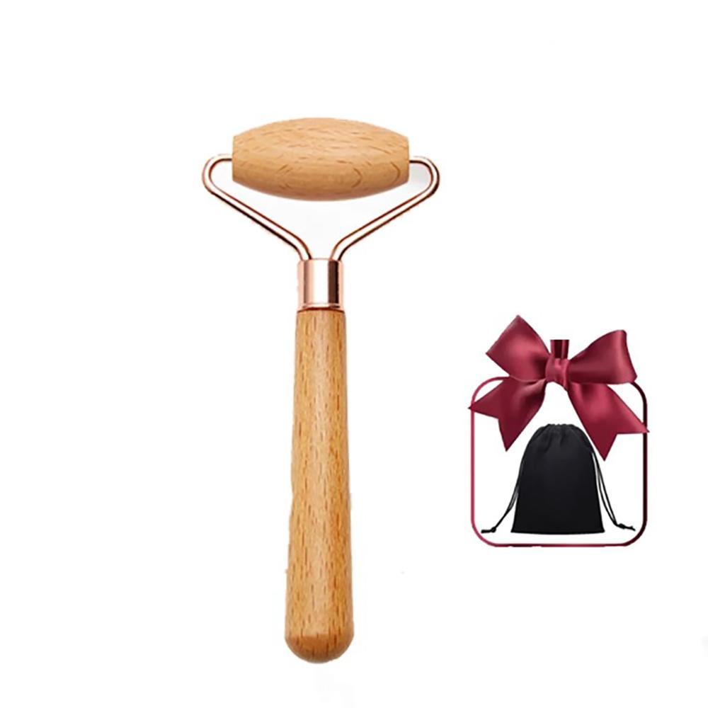 Rouleau de Massage Facial en Bois Maderothérapie Faciale Lifting Kit de Massage en Bois Thérapie Anti-Cellulite Lifting Facial Anti-Rides
