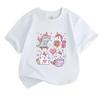 Kids Boys Girls 100% Cotton Crew Neck Short Sleeve T-Shirt, Cute Cartoon Dinosaur Unicorn Cat Mermaid Print Casual Soft Tee for Children Daily Wear