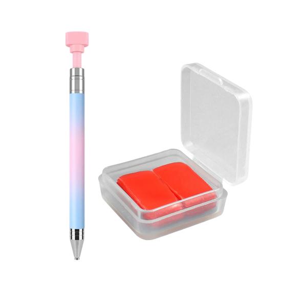1/2Pcs Rhinestone Applicator Tool with Refill Wax Pads Rhinestone Picker Refillable Wax Pen DIY Nail Art Rhinestone Painting Dotting Wax Pen Rotatable