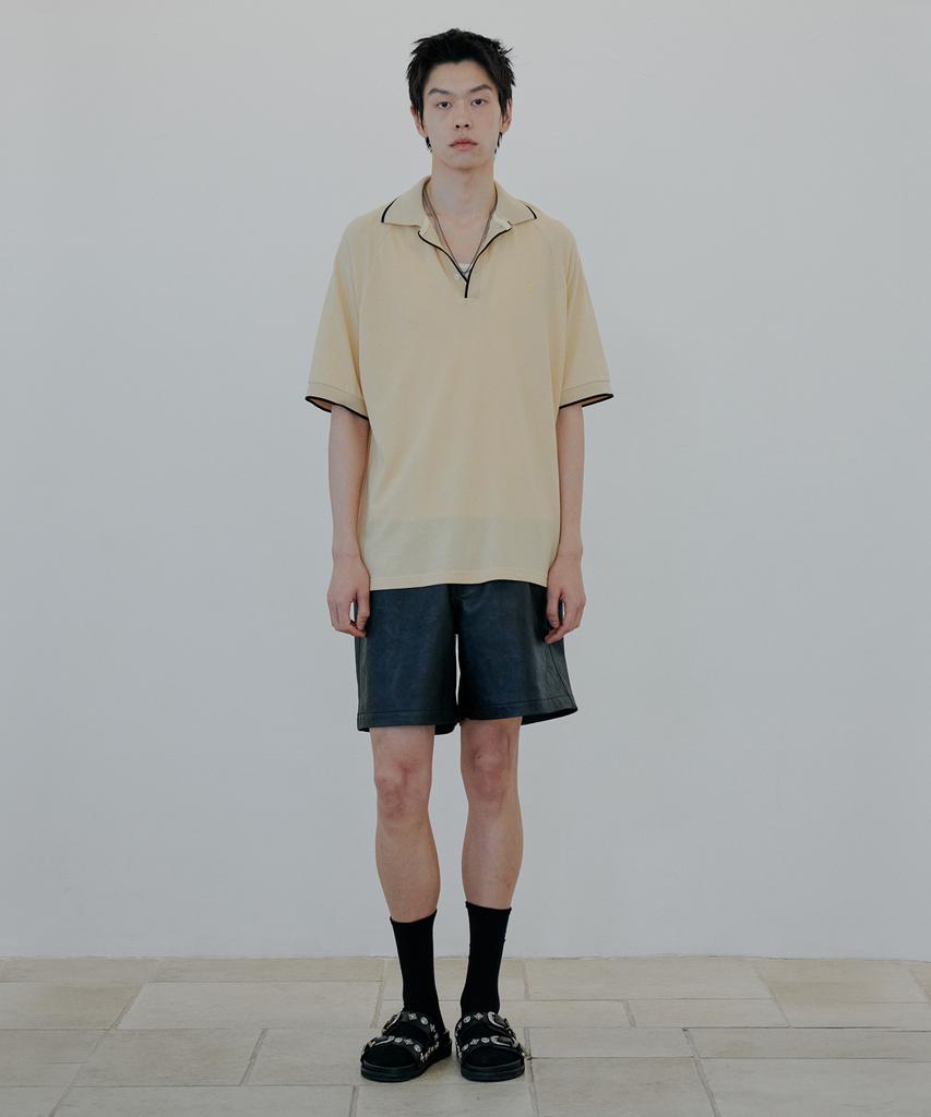 NUAKLE Line Pique Shirt_Yellow