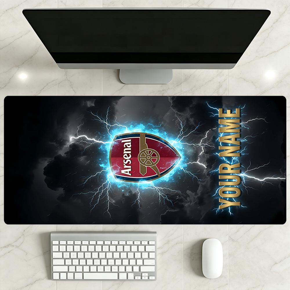 Arsenal F.c. Customize Your Name Mouse Pad Desk Mouse Pad Ultra-Long Desk Mat Non-Slip Rubber Base Perfect Gift for Gamers And Professionals