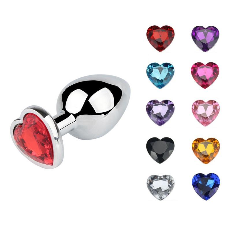 Sex Anal Plug Heart Stainless Steel Crystal Anal Plug Removable Butt Plug Stimulator Anal Sex Toys Prostate Massager Dildo