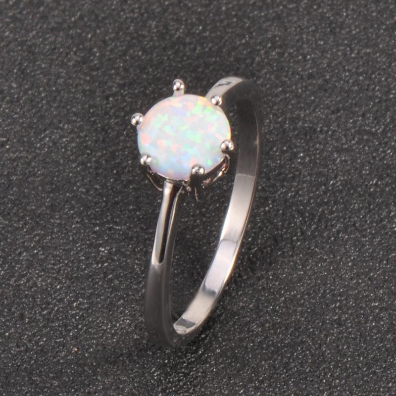Platform, Six-Claw Ladies Opal Ring no. 5 белый